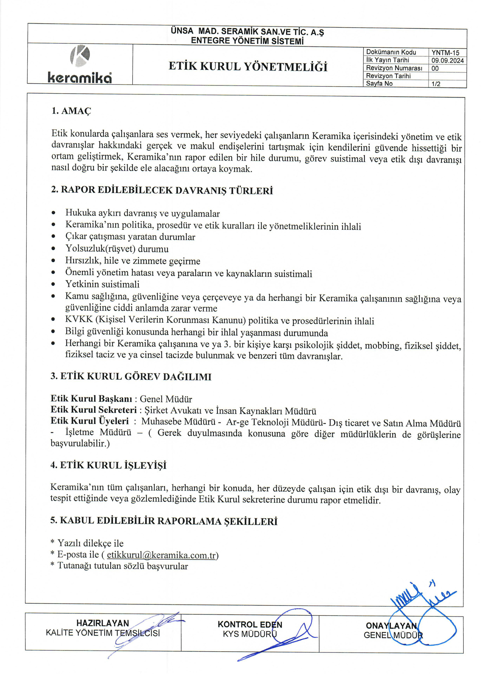 Etik Kurul Yönetmeliği